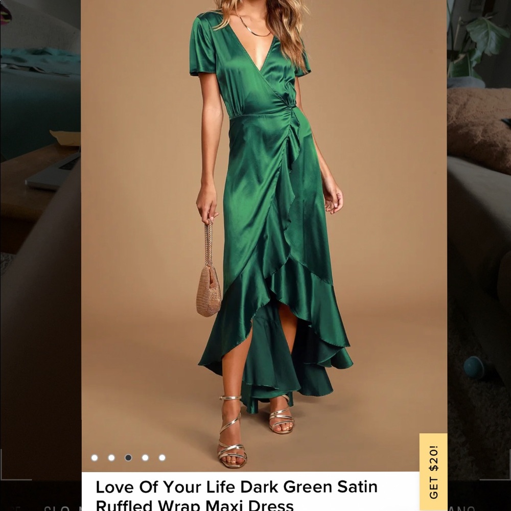 Lulus Green Wrap Dress